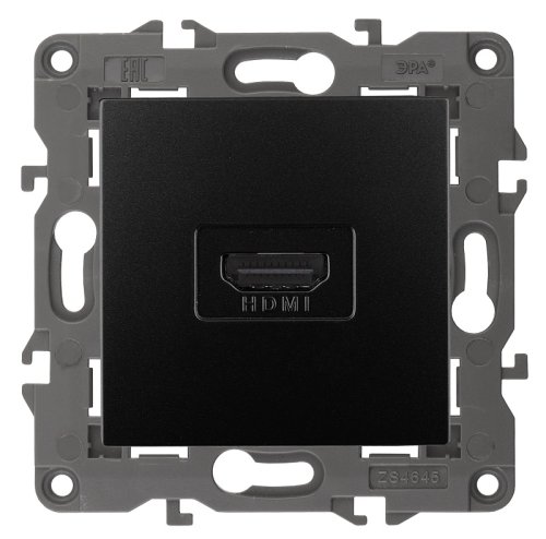 Розетка HDMI без рамки Эра Elegance 1-м. антрацит картинка